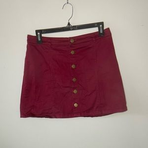 Maroon Button-up Skirt